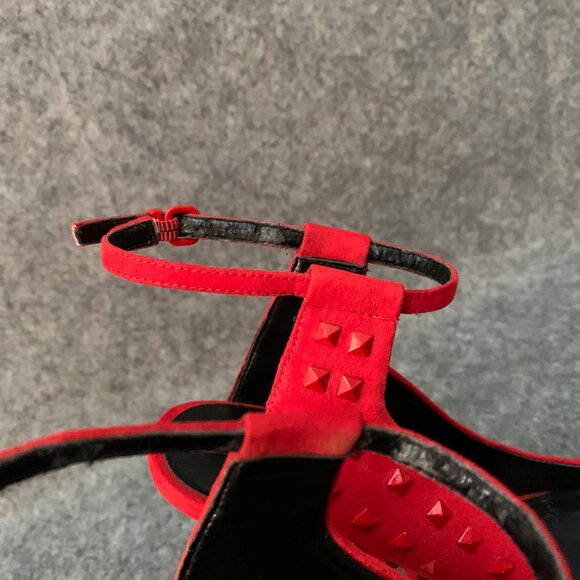 Aldo Yadori Women's Red Studded Sling Back Pump Heels Pointed Toe Shoes - Picture 11 of 13